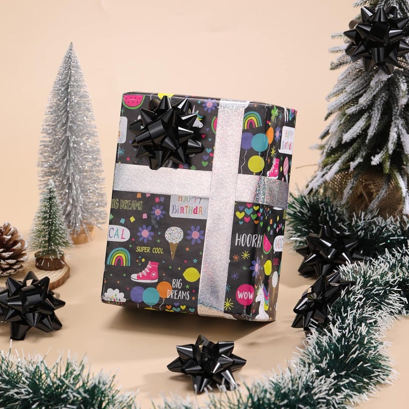 DYSHIPEN 24 Large Gift Bows,3.5 inches, Bows for Gift Wrapping and Presents,Christmas Bows,for Parties, Birthdays, Weddings or Other Holidays. (Black) - Image 2